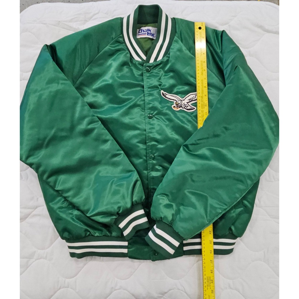 Vintage Chalk Line Philadelphia Eagles Satin Varsity Jacket Mens XL Green NFL